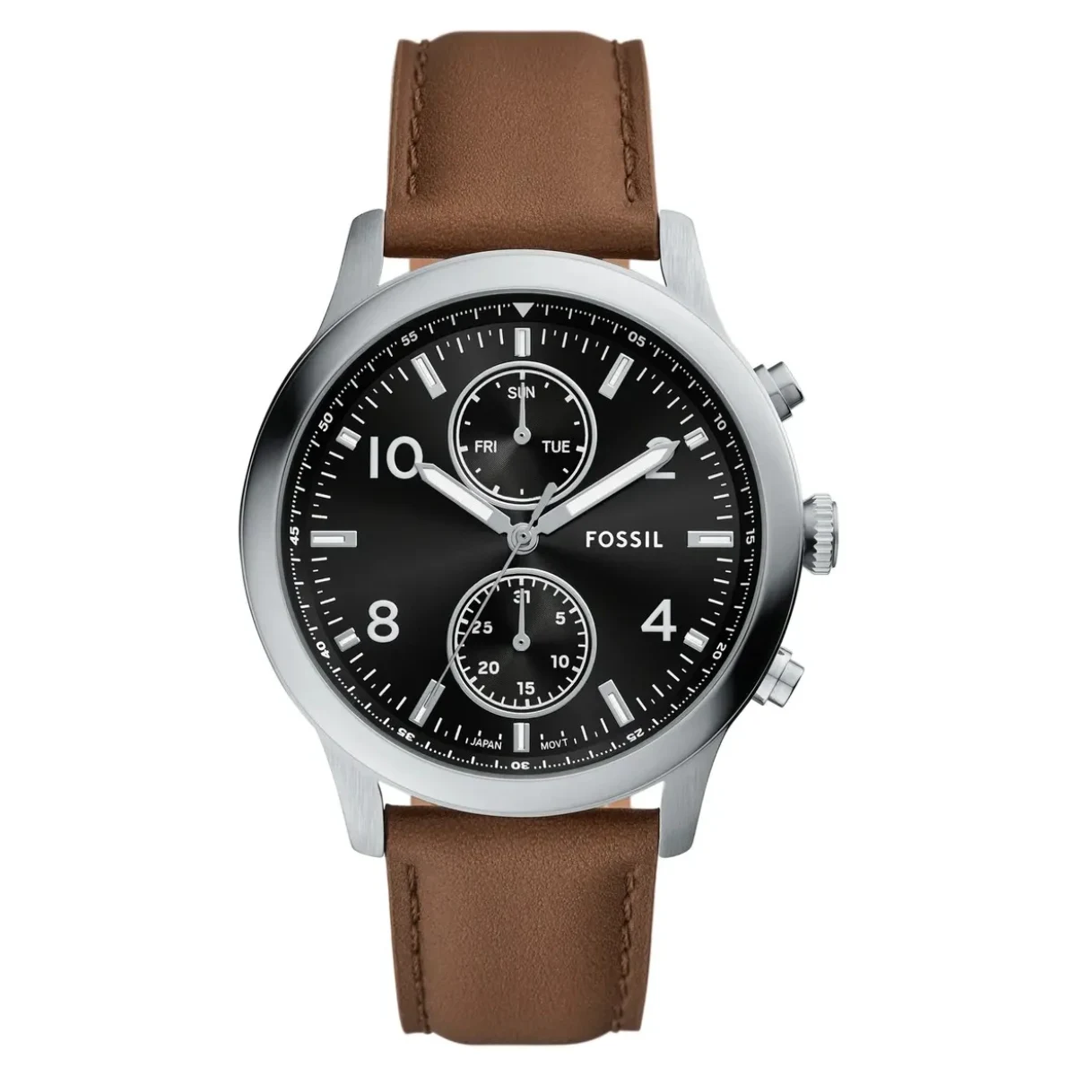 Reloj Fossil multifunción con correa de cuero para hombre