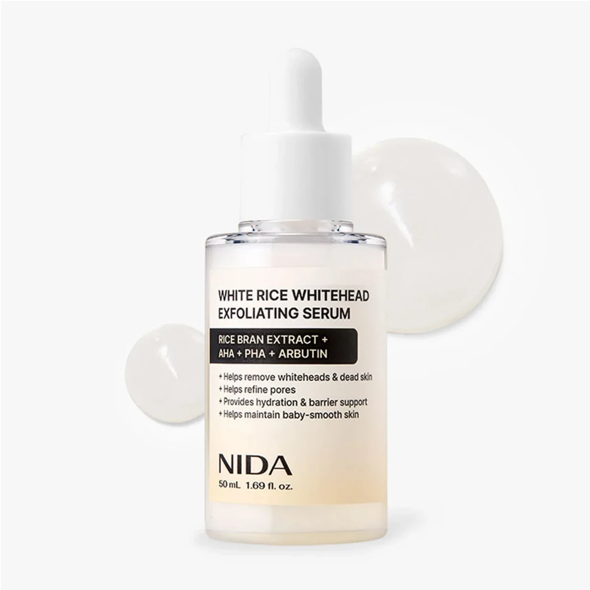 Suero exfoliante de arroz blanco para puntos blancos Nida