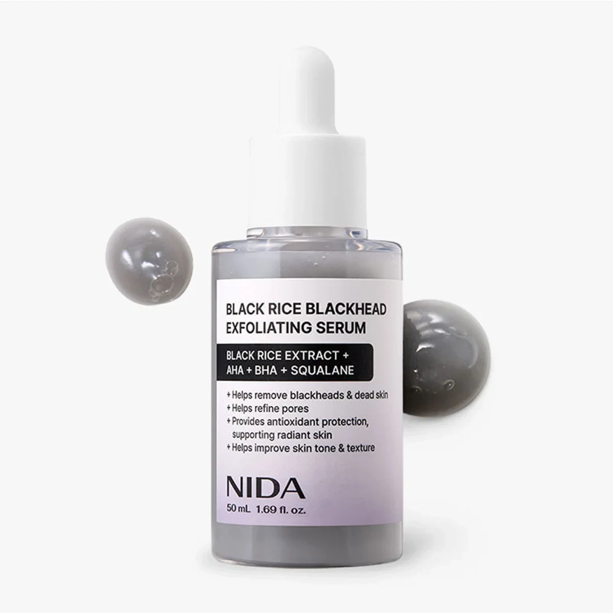 Suero exfoliante de arroz blanco para puntos negros Nida