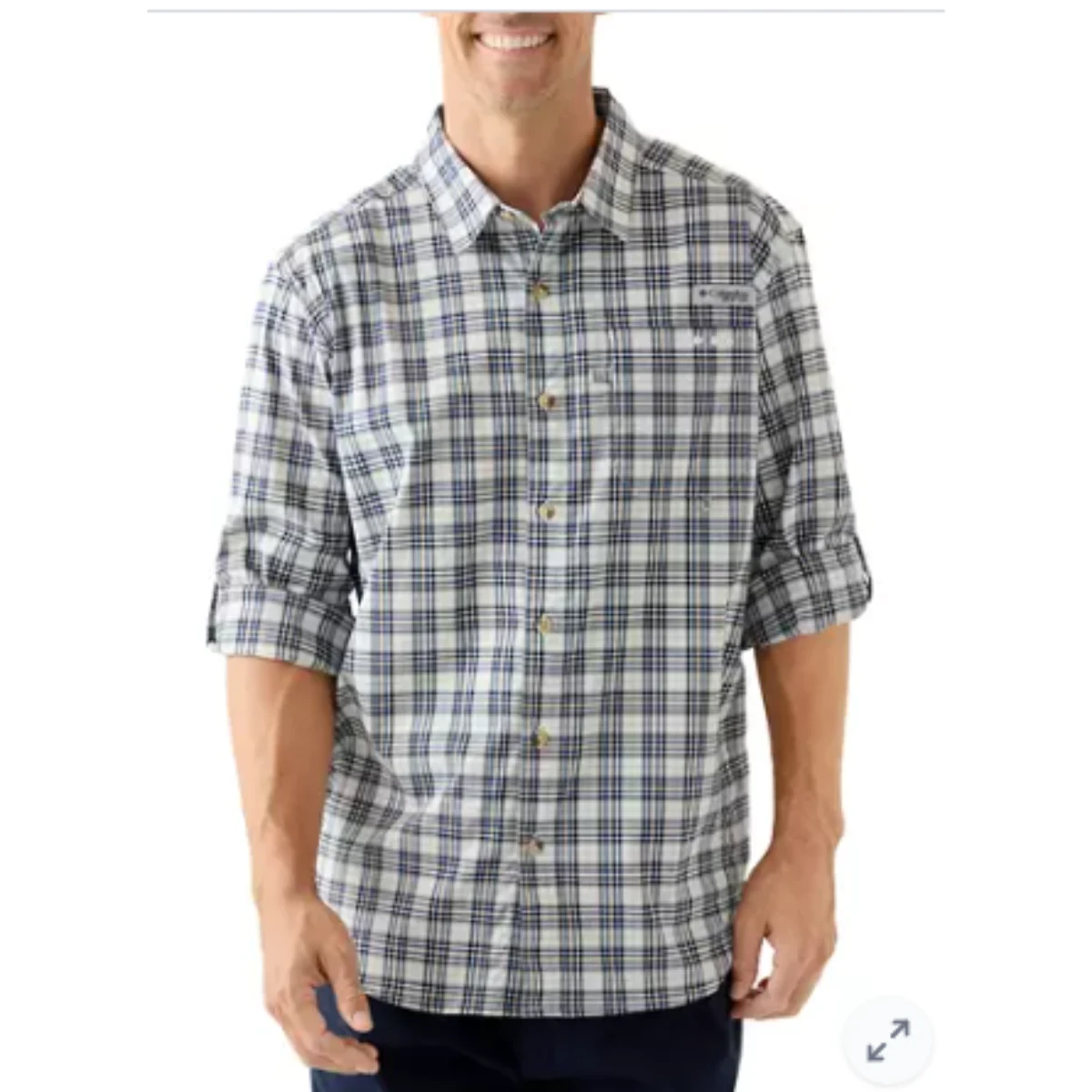 Camisa Columbia manga larga para hombre