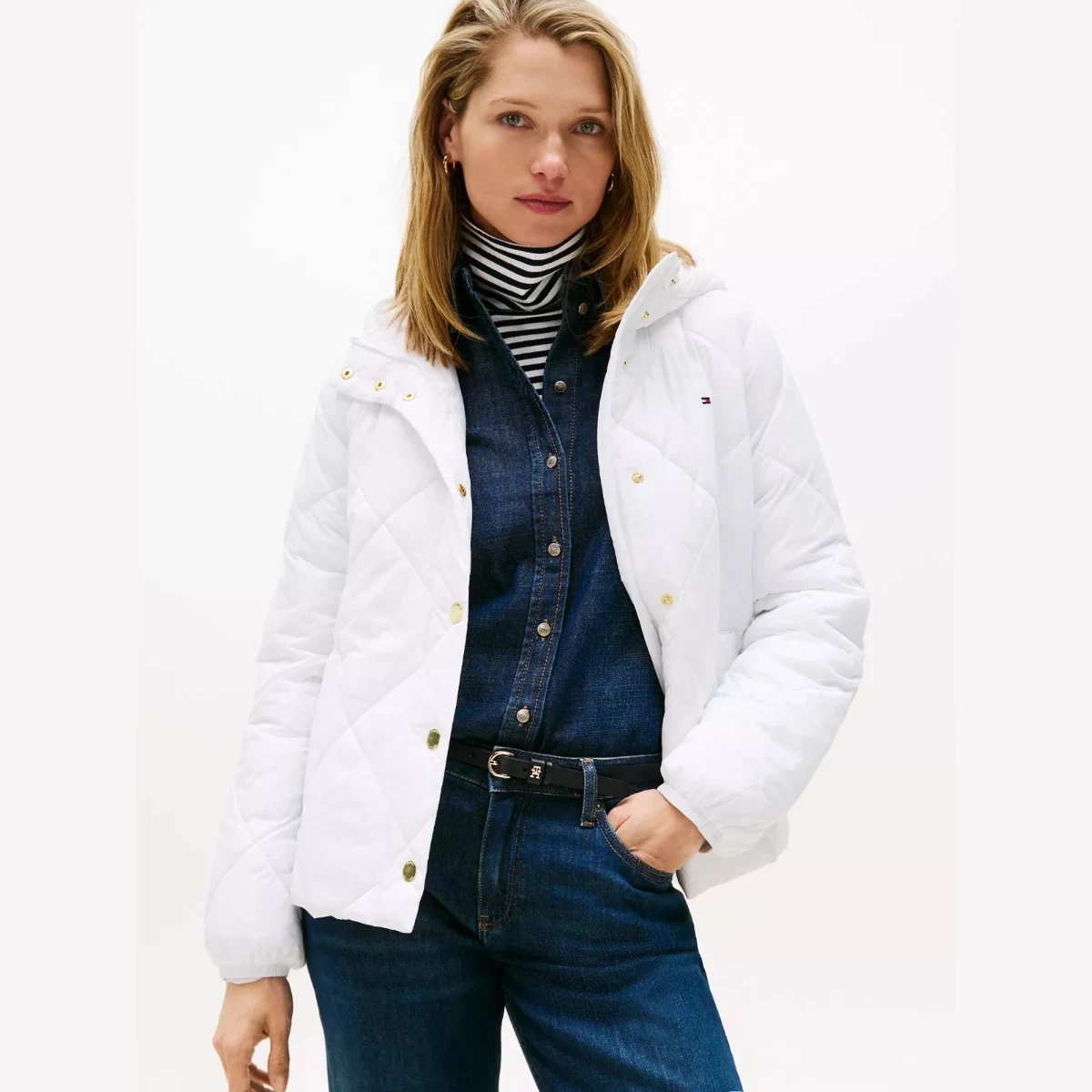 Casaca con capucha acolchada ligera Tommy Hilfiger